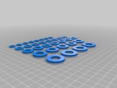 Metric Washers 6, 8, 10, 12, 14mm 3D Printer Model