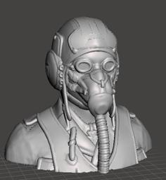 R/C WW2 Luftwaffe Pilot With Mask 3D Printer Model