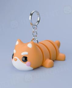 Flexi Shiba Inu Keychain 3D Printer Model