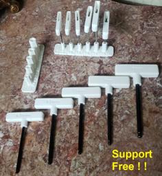 Hexagon(hex Key) Handle “snap-lock” Wedge Design Allen Wrench With Modular Holders, Complete Set 1.3mm Through 10.0mm 3D Printer Model