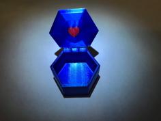 Hexagonal Secret Heart Box 3D Printer Model