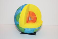 Cutaway Earth Model 3D Printer Model