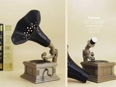 Gramophone Lamp 3D Printer Model