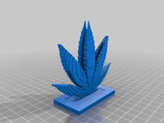 Cell Phone Weed Leaf 3D Printer Model