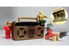 Roblox Golden BoomBox Bluetooth Speaker 3D Printer Model