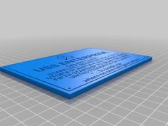 USS Enterprise D Registry Plaque 3D Printer Model