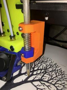 Pen Plotter Mount With Spring For 3D Printer 3D Printer Model