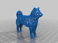 WireFrame Dog Shiba Inu 3D Printer Model