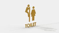 Toilet Door Sign 3D Printer Model