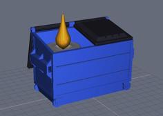 Dumpster Fire Candle Holder 3D Printer Model