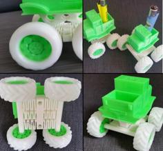 Monster Truck Toy . Bearing , Rotating Flexible Wheels And Suspension + 3D Printer Model