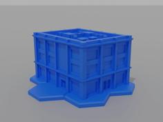 6mm Mixed Use Building 2B – Hexed And Hexless 3D Printer Model