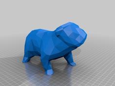 English Bulldog – Low Poly – Low Polygon Model 3D Printer Model