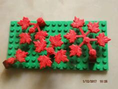 Lego© Compatible Maple Leaves 3D Printer Model