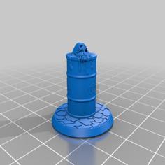 28mm Toxic Undead Zombie Emerging From Barrel 3D Printer Model