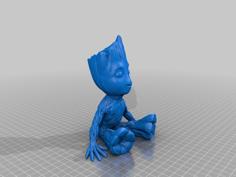 Smiling Baby Groot Deo Holder / Plant Pot 3D Printer Model