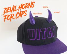 Devil Horns For SnapBack Cap 3D Printer Model