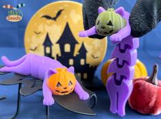 Flexi Pumpkin Cat (Print-in-place) 3D Printer Model