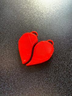 Heart Keychain Pair (His And Hers) 3D Printer Model