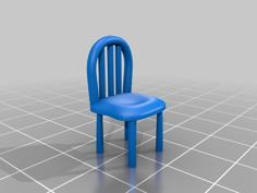 Round Table And Chair Set 3D Printer Model