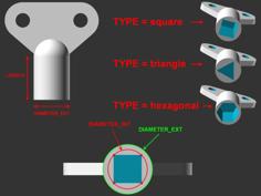 Customizable Universal Key 3D Printer Model