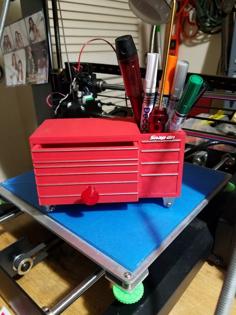 Desk Top Snap On Tool Box Paperclip And Pen Holder. 3D Printer Model