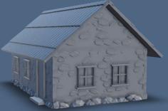 Parametric Miniature Game Stone House 3D Printer Model