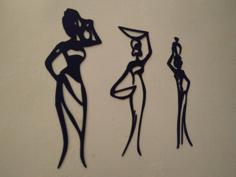 Mujeres Africanas Wall Art 2D 3D Printer Model