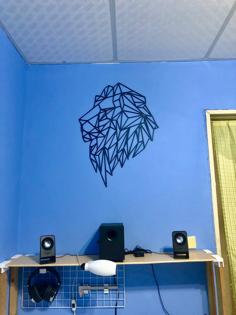 Geometric Lion Wall Sculpture 3D Printer Model