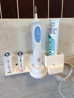 Braun Oral-B Wall Mount Charger And Toothbrush Holder 3D Printer Model