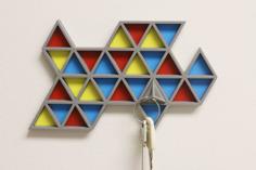 Multi-Color Key Rack (AKA Tetra-key-dron, Mosaic Key Holder, Tri-dangles) 3D Printer Model