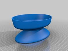 Elevated Cat Food Bowl 3D Printer Model