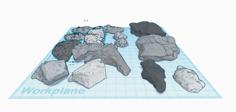 Model Railroad Terrain Rocks Stones Cliffs Outcrop 3D Printer Model