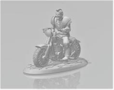 28mm Post Apocalyptic Biker Punk Gang Member – FWW & Gaslands Etc 3D Printer Model