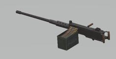 US M2 Browning Machine Gun WWII 3D Printer Model