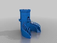 Dice Tower – Combined With Randomizer Floor & Stair Arches 3D Printer Model