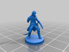 Tiefling Monk Miniature 3D Printer Model