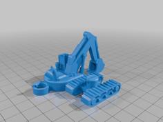 Mini Excavator Keychain 3D Printer Model