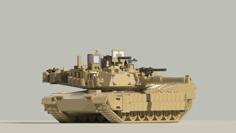 (UPDATED) 1:100 M1a2 Abrams TUSK II 3D Printer Model