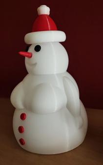 Snowman / Snowwoman , Spiral-Vase 4 Tealights 3D Printer Model