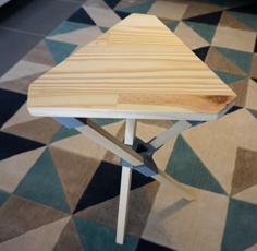 Stool Wood And Printed 3D Printer Model