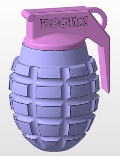 Grenade Threaded Bottle 3D Printer Model