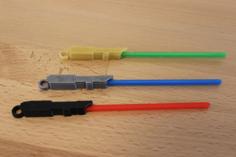 Lightsaber Keychain (Fitted, Three Pieces) 3D Printer Model