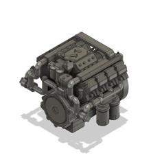 Diesel Engine V8 Turbo 3D Printer Model