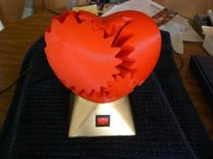 Motorized Big Love Heart Gears 3D Printer Model