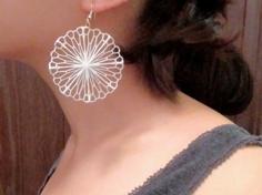 Mathematical Art: Crumpled Circle (Earrings) 3D Printer Model