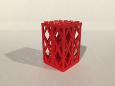 Lego Brick No. 2580 Support 2 X 2 X 5 Lattice Pillar, Complete Assembly X4 3D Printer Model