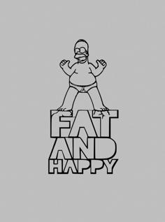 Homer Simpson – Fat And Happy – Wallart 3D Printer Model