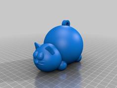 Fat Cat Keychain 3D Printer Model