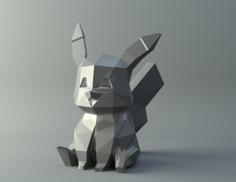 Pikachu Cute Low-poly Pokemon 3D Printer Model